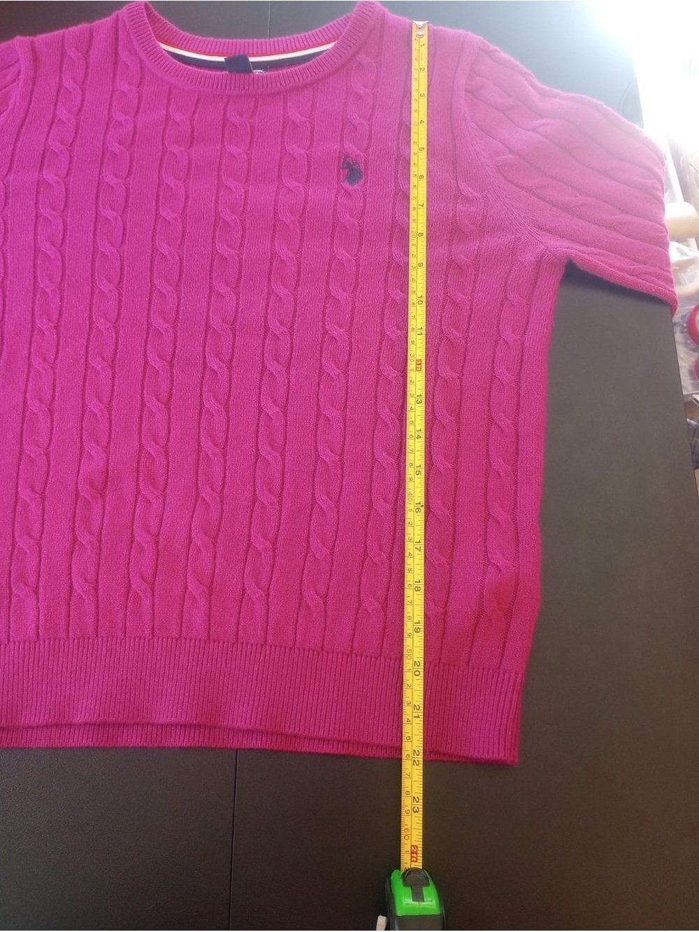 U.S. Polo Assn. Cable Crew Sweater - Raspberry Pink - Picture 10 of 12